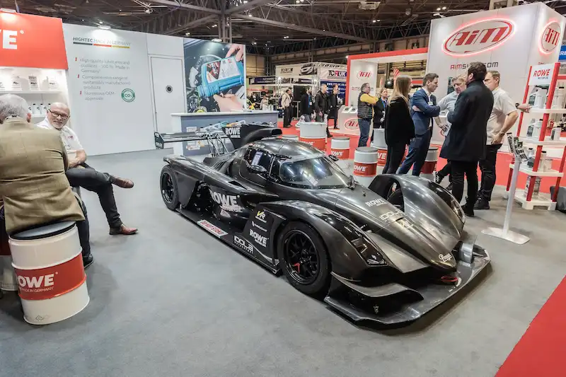 The Praga R1R race car at the ROWE trade stand at the NEC Autosport International show